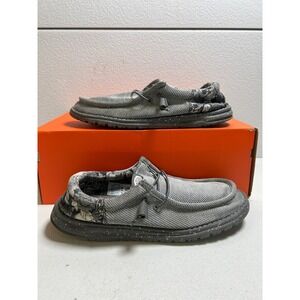 Hey Dude Wally Funk Rose Grey Skull Floral Slip On Loafers 11m #2638